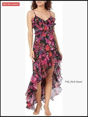 Asymmetrical High-Low Dress with Ruffle Embellishment